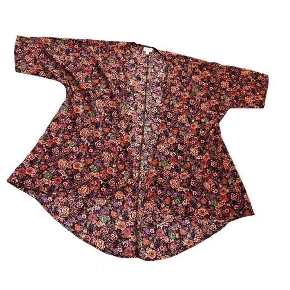 Lularoe Topper Kimono Coverup oversized Small Western cottage floral boho indie